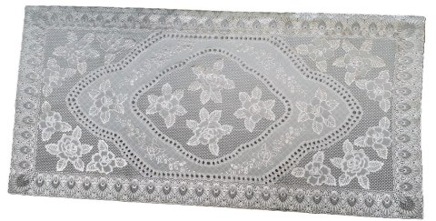 Bieżnik obrus koronkowy pvc 60 X 120 cm srebrny
