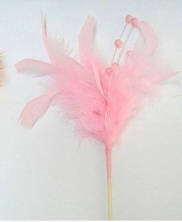 Pióro na piku 36cm różowe