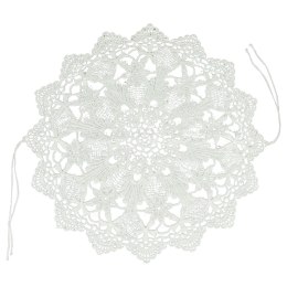 Ażurowa serweta na koszyczek okrągła - z tasiemkami do wiązania wzór B D3094