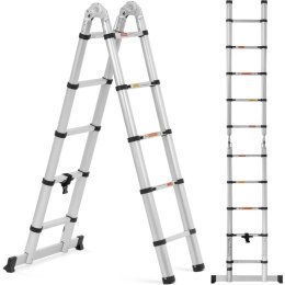 Drabina teleskopowa składana z aluminium 12 stopni 0.85-1.85/3.8 m