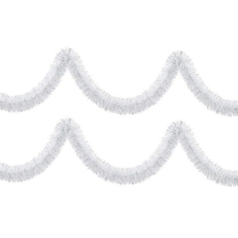 Łańcuch choinkowy PERŁOWO-SREBRNY fi-70 6m