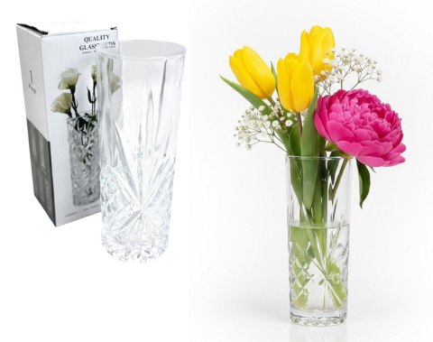 Wazon szklany tuba 20 x 7,5 cm GWIAZDA I ROMBY GLP-50402