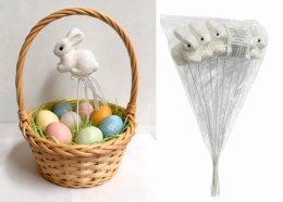 Zając na piku styropianowy brokat 26 x 6 cm kpl 6 szt FLK-25493