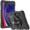 Etui z podstawką uchwytem smyczą na Samsung Galaxy Tab S9 FE 10.9'' X510 / X516B Solid360 - czarne
