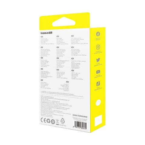 Kabel przewód zwijany 3w1 USB-A - MicroUSB/Lightning/USB-C 100W 1.1m - czarny