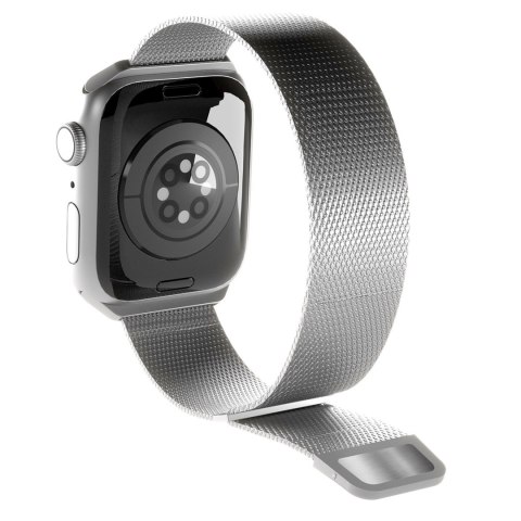 Pasek ze stali nierdzewnej do zegarka Apple Watch 38 40 41 mm Milanese - srebrny
