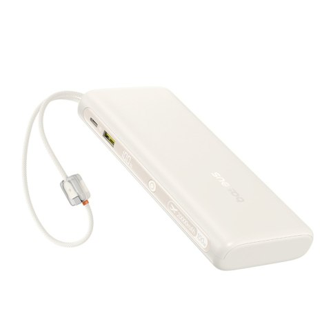 Powerbank 20000mAh 100W z wyświetlaczem dwoma kablami USB-C - beżowy