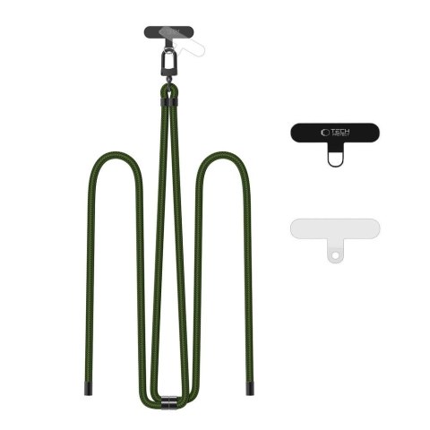 Smycz zawieszka do smartfona z regulowanym sznurkiem - oliwkowa