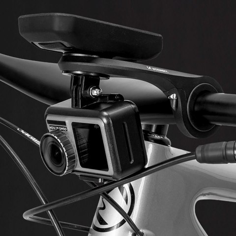 Uchwyt rowerowy na licznik Garmin kamerkę lampkę - czarny