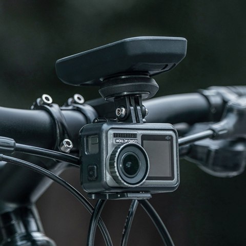 Uchwyt rowerowy na licznik Garmin kamerkę lampkę - czarny