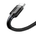 Wytrzymały elastyczny kabel przewód USB USB-C QC3.0 3A 1M czarno-szary