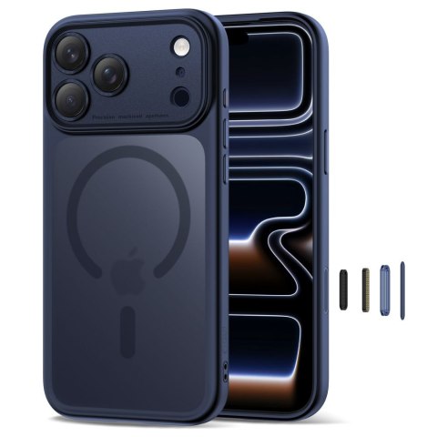 Etui pokrowiec na iPhone 17 Pro Magpeak Magsafe CC - granatowy mat