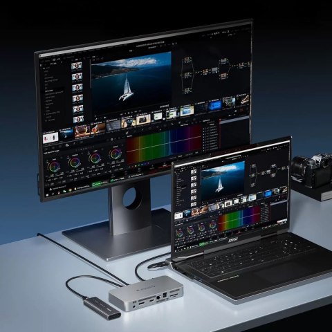 Kabel przewód USB-C USB4 Thunderbolt5 80Gbps 240W 2m - czarny