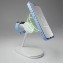 Ładowarka bezprzewodowa 3w1 do telefonu smartwatcha słuchawek Qi2 MagSafe - biała