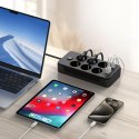 Listwa zasilająca przedłużacz 6 gniazd 240V USB-A USB-C 2m - czarna