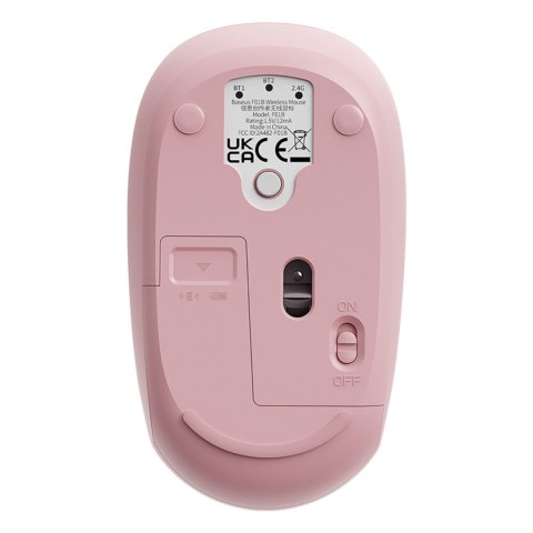 Myszka bezprzewodowa 3 tryby łączności 2.4GHz Bluetooth 3.0 5.0 F01B - różowa