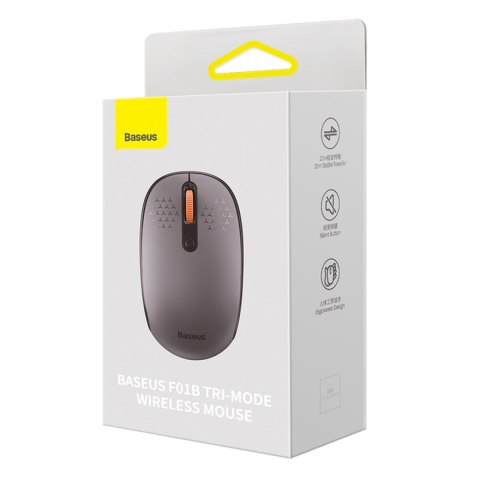 Myszka bezprzewodowa 3 tryby łączności 2.4GHz Bluetooth 3.0 5.0 F01B - szara