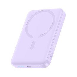 Powerbank indukcyjny 10000mAh 22.5W MagSafe z kablem USB-C 20V/3A 0.3m - fioletowy