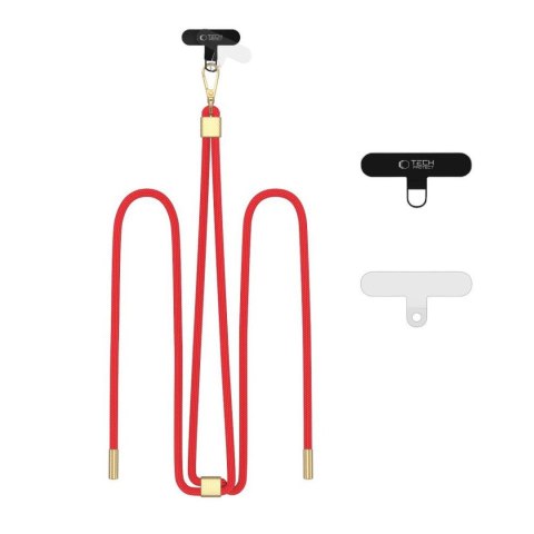 Smycz pasek do smartfona regulowany - czerwony