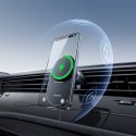 Uchwyt magnetyczny z ładowarką indukcyjną do smartfona na kratkę nawiewu Qi2- czarny