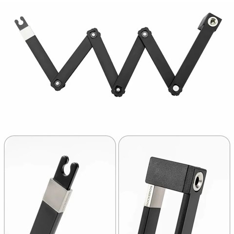 Zapięcie rowerowe na klucz z uchwytem składane 88cm - czarne