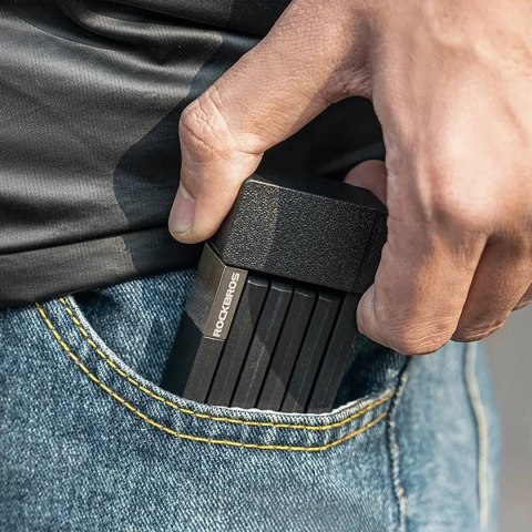 Zapięcie rowerowe na klucz z uchwytem składane 88cm - czarne