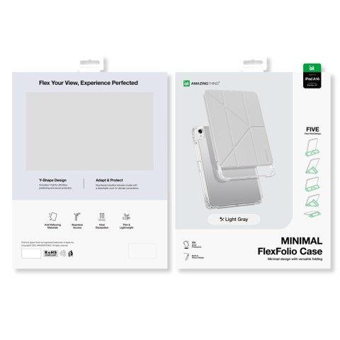 Etui ochronne z podstawką na iPad 11'' 2025 - jasnoszare