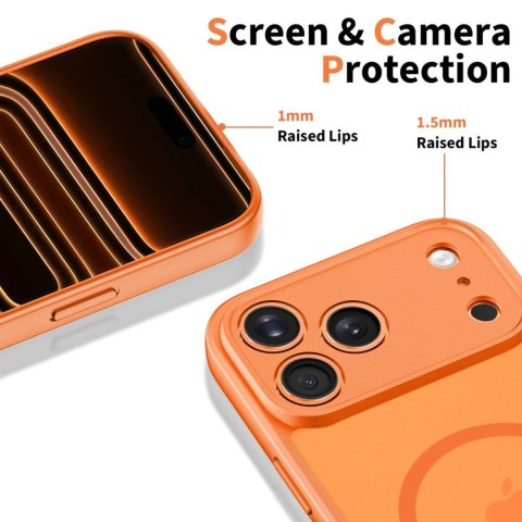 Etui pokrowiec na iPhone 17 Pro Max BasicMag MagSafe - pomarańczowe
