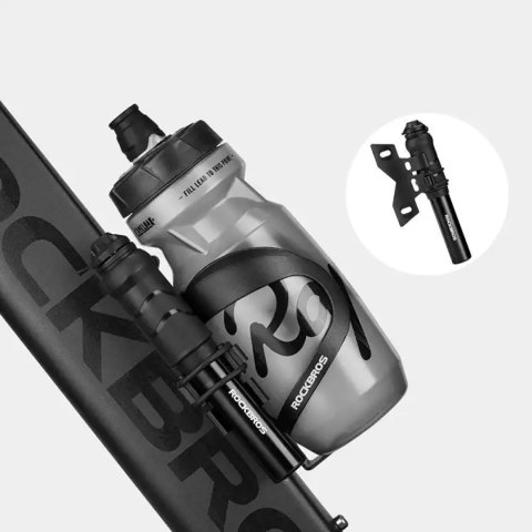 Pompka rowerowa mini ręczna z wężykiem do wentyli Presta Schrader - czarna