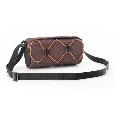 Torba rowerowa na kierownicę z paskiem 2.2L - brązowa