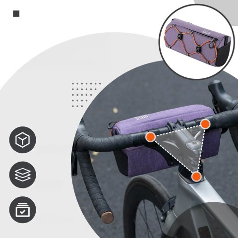Torba rowerowa na kierownicę z paskiem 2.2L - fioletowa