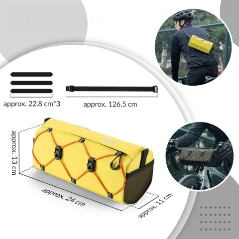 Torba rowerowa na kierownicę z paskiem 2.2L - żółta