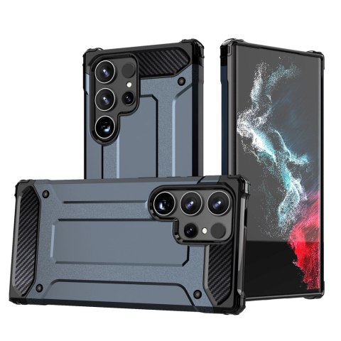 Etui pancerny hybrydowy pokrowiec na Samsung Galaxy S25 Ultra Hybrid Armor - niebieski