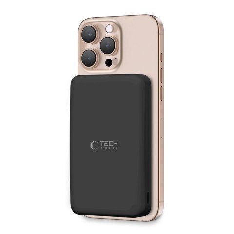 Powerbank bezprzewodowy 10000 mAh USB-A USB-C 15W - czarny