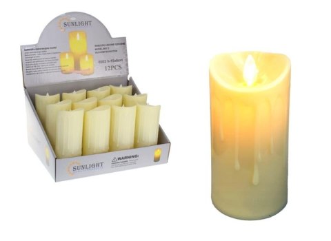 Świeca LED z ruchomym płomieniem 15x6 cm AE-6603