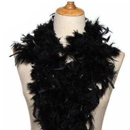 Boa szal z piór na karnawał imprezę retro łańcuch na choinkę 200 cm CZARNE PID0518