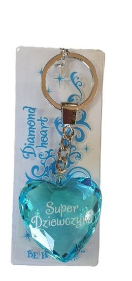 Brelok serce diamentowe Super Dziewczyna