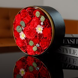 Bukiet kwiatów mydlanych w pudełku flowerbox duży B-2953