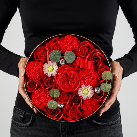 Bukiet kwiatów mydlanych w pudełku flowerbox duży B-2953