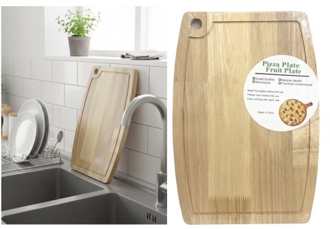 Deska denko drewniane bambusowe brzegi 39 x 29 x 1cm BAX-50502