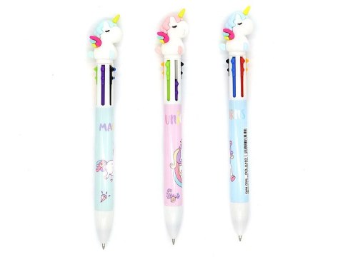 Długopis 6- kolorów wielokolorowy JEDNOROŻEC