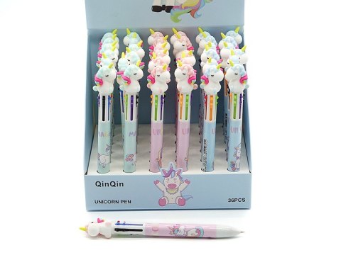 Długopis 6- kolorów wielokolorowy JEDNOROŻEC