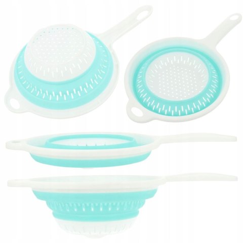 Durszlak składany z rączką cedzak sitko ociekacz silikonowy z uchwytem S5 PID0979