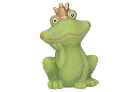 Figurka ceramiczna żaba z koroną 11,5x7,5x17cm