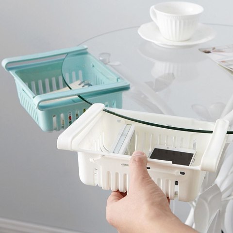 Organizer szuflada do lodówki na żywność rozsuwana półka pojemnik biały V2 PID1693