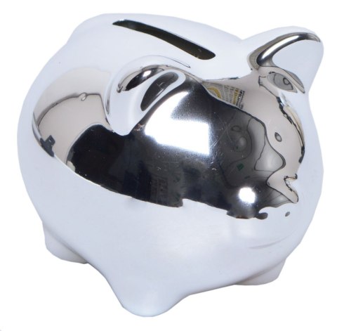 Skarbonka 8cm ŚWINKA SREBRNA 2765