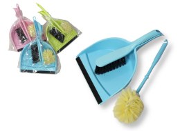 Szufelka z gumą + zmiotka + szczotka WC zestaw ZYY-50506