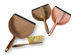 Szufelka z gumą + zmiotka tłoczone kwiaty zestaw mix kolor ZYY-505013
