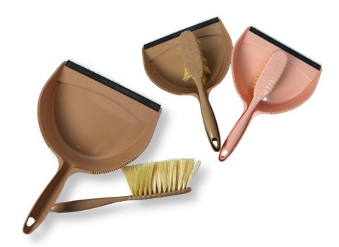 Szufelka z gumą + zmiotka tłoczone kwiaty zestaw mix kolor ZYY-505013