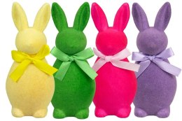 Zając flokowany 14 x 6cm mix kolor WN8471